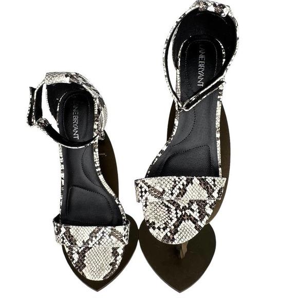 Lane Bryant Reptile Print Sandals with Ankle Strap Size 8W - Picture 3 of 8